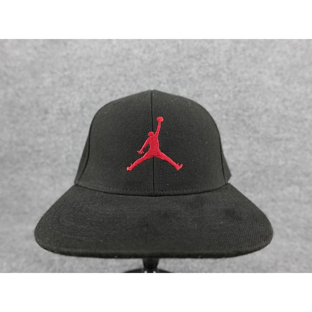 Jordan Snapback Hat Youth OS Black Jumpman Embroidered Logo 617847-967528